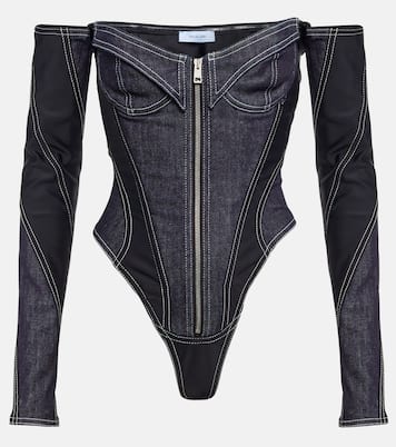 Denim bodysuit | Mugler