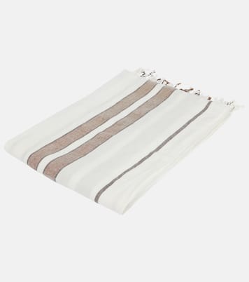 Striped linen-blend beach towel | Brunello Cucinelli