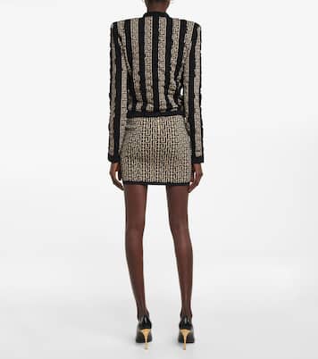 Monogram wool-blend cardigan | Balmain