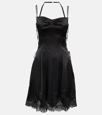 Minikleid aus Seidensatin mit Spitze | Didu