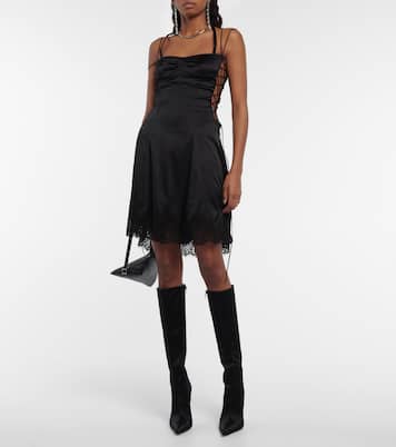 Minikleid aus Seidensatin mit Spitze | Didu