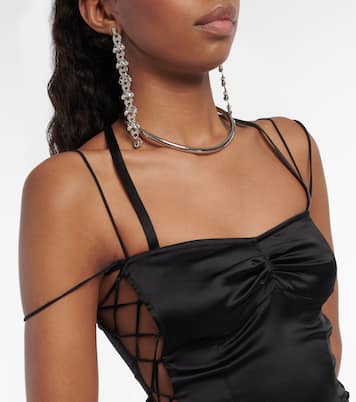 Minikleid aus Seidensatin mit Spitze | Didu
