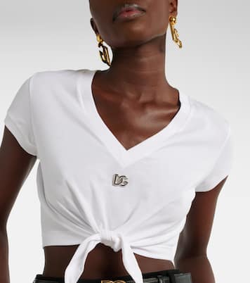 Top cropped in jersey di cotone | Dolce&Gabbana