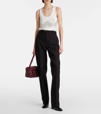 Pantalones rectos de mezcla de algodón | Bottega Veneta