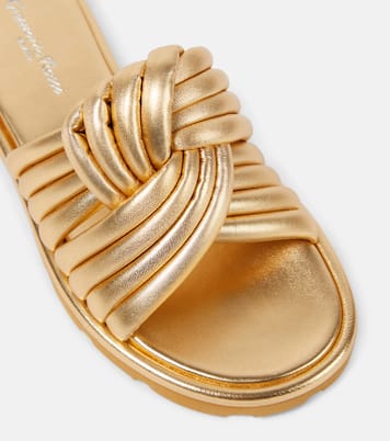 Ottavia metallic leather slides | Gianvito Rossi