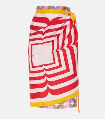 Jupe portefeuille imprimée en soie | Dries Van Noten