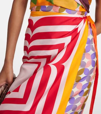 Jupe portefeuille imprimée en soie | Dries Van Noten