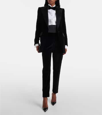 High-Rise-Smokinghose aus Samt | Dolce&Gabbana