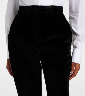 High-Rise-Smokinghose aus Samt | Dolce&Gabbana