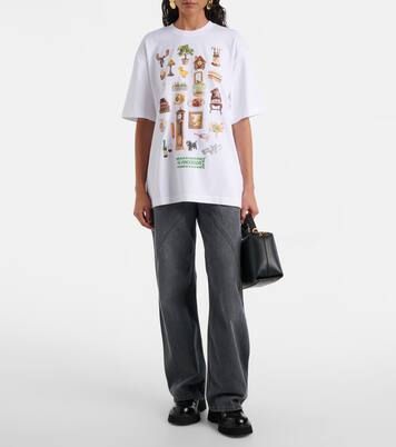 Camiseta de jersey de algodón estampada | JW Anderson