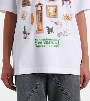 Camiseta de jersey de algodón estampada | JW Anderson