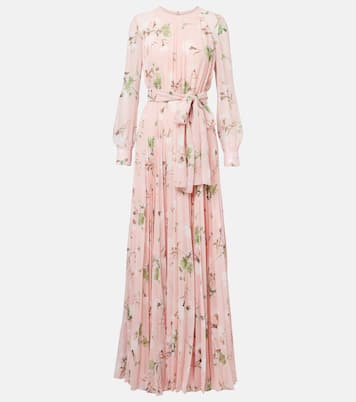 Abito lungo in voile con stampa floreale | Erdem
