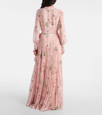 Abito lungo in voile con stampa floreale | Erdem