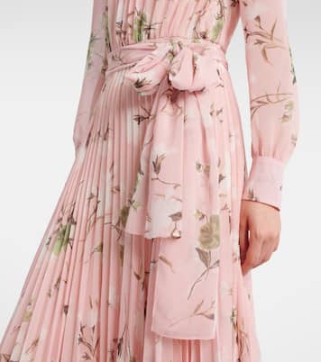 Abito lungo in voile con stampa floreale | Erdem