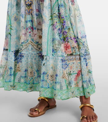 Maxikleid aus Seide mit Kristallen | Camilla