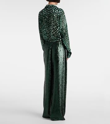 Pantaloni regular con paillettes | Dries Van Noten
