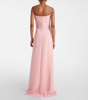 Fara floral-appliqué crêpe gown | Costarellos