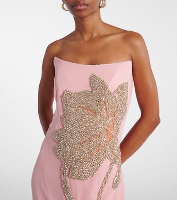 Fara floral-appliqué crêpe gown | Costarellos