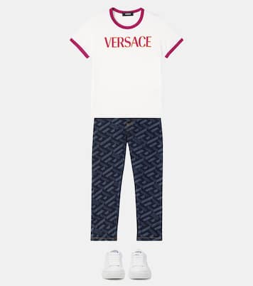 Camiseta de jersey de algodón con logo | Versace Kids
