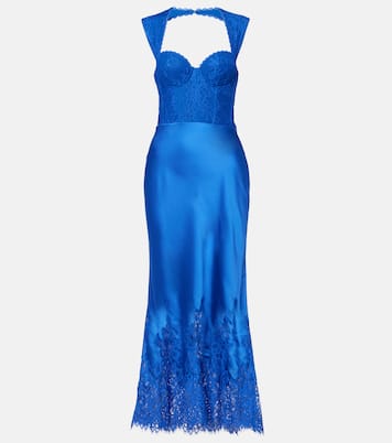 Remi lace and satin maxi dress | Rebecca Vallance