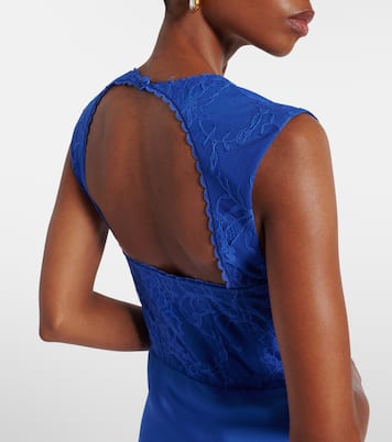 Remi lace and satin maxi dress | Rebecca Vallance