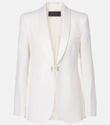 Satin-trimmed virgin wool gabardine blazer | Max Mara
