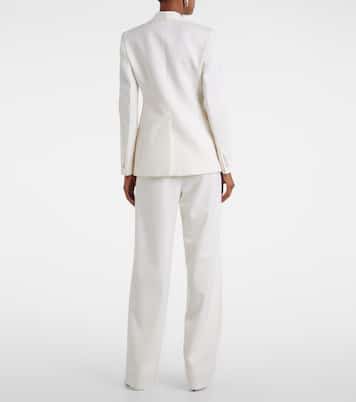 Satin-trimmed virgin wool gabardine blazer | Max Mara