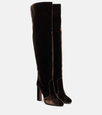 Joplin 105 velvet knee-high boots | Aquazzura