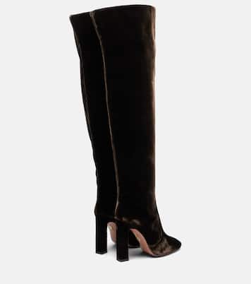 Joplin 105 velvet knee-high boots | Aquazzura
