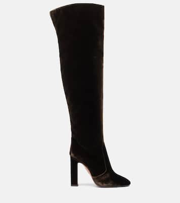 Joplin 105 velvet knee-high boots | Aquazzura