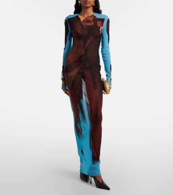 Printed sheer maxi dress | Jean Paul Gaultier