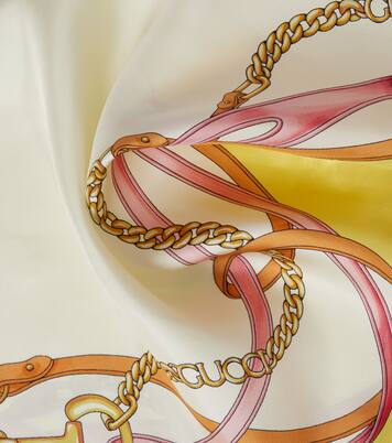 Sciarpa in twill di seta con stampa | Gucci