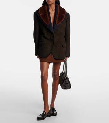 Giacca in suede con shearling  | Prada