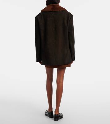Giacca in suede con shearling  | Prada
