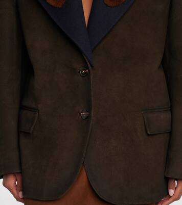 Giacca in suede con shearling  | Prada