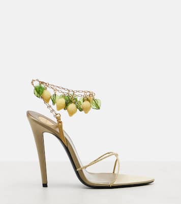 Sandales slingback Mon Cheri 110 en cuir à ornements | Saint Laurent