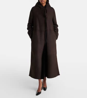 Anaya hooded shearling-trimmed suede coat | The Row