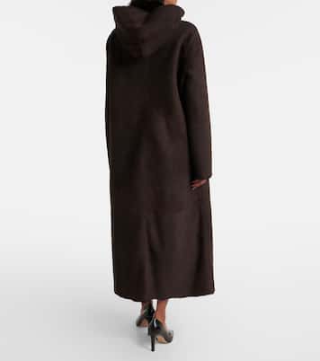 Anaya hooded shearling-trimmed suede coat | The Row