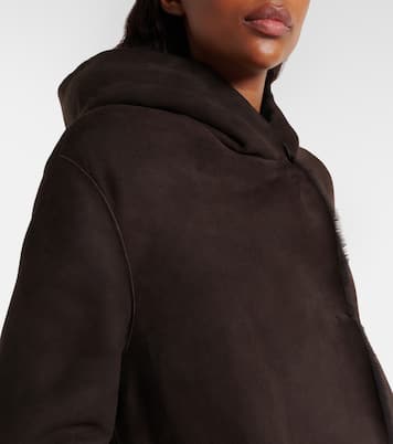 Anaya hooded shearling-trimmed suede coat | The Row