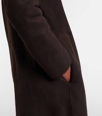 Anaya hooded shearling-trimmed suede coat | The Row