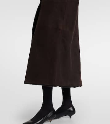 Anaya hooded shearling-trimmed suede coat | The Row