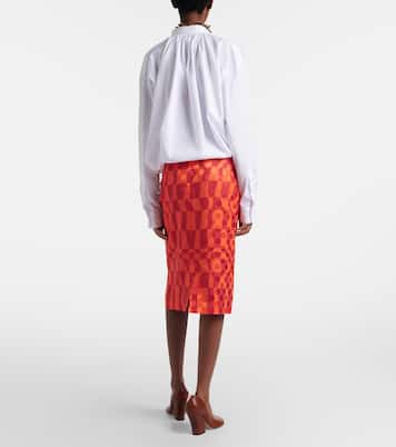 Satin jacquard midi skirt | Dries Van Noten