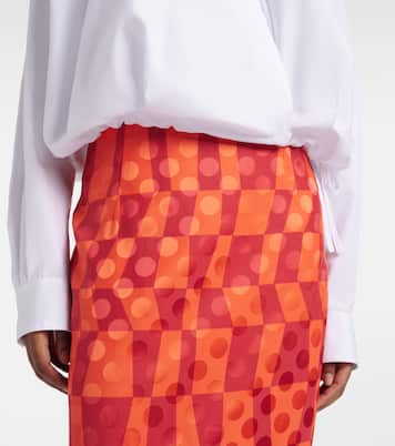 Satin jacquard midi skirt | Dries Van Noten