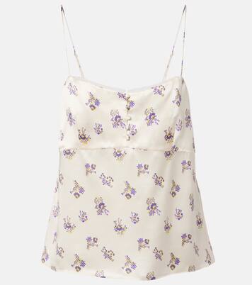 Shiny Daydream floral silk satin camisole | Dorothee Schumacher