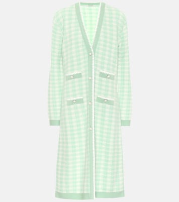 Houndstooth wool-blend cardigan | Miu Miu