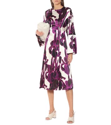 Abito midi a stampa floreale in seta | Dries Van Noten