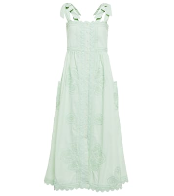 Self-tie cotton poplin midi dress | Juliet Dunn