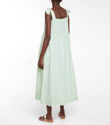 Self-tie cotton poplin midi dress | Juliet Dunn