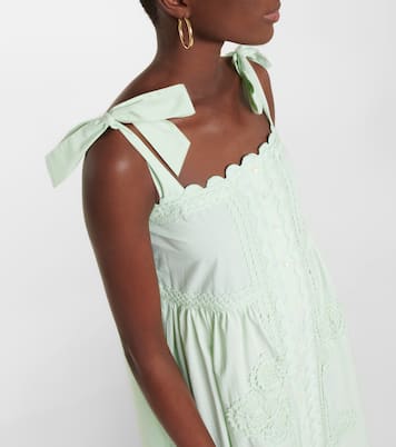 Self-tie cotton poplin midi dress | Juliet Dunn