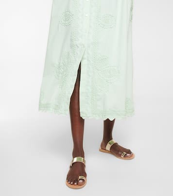 Self-tie cotton poplin midi dress | Juliet Dunn